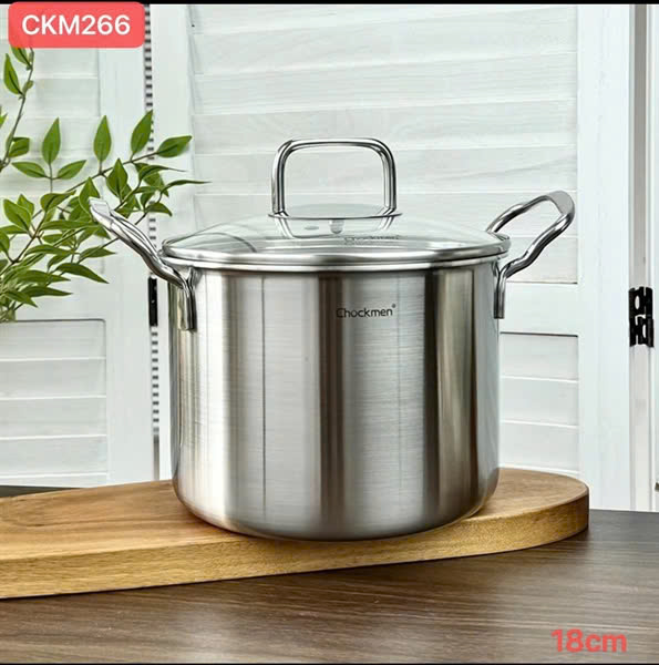 Nồi inox 18/10 sâu lòng Chockmen size 18cm, CKM266