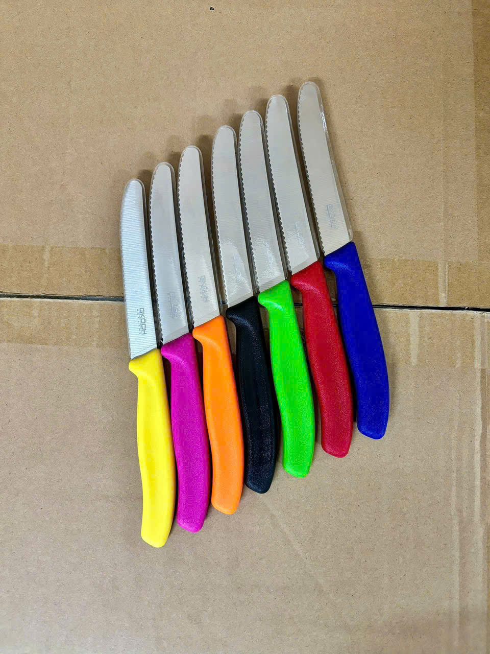 Dao răng cưa gọt hoa quả GKOCH lưỡi 10.8cm màu xanh dương