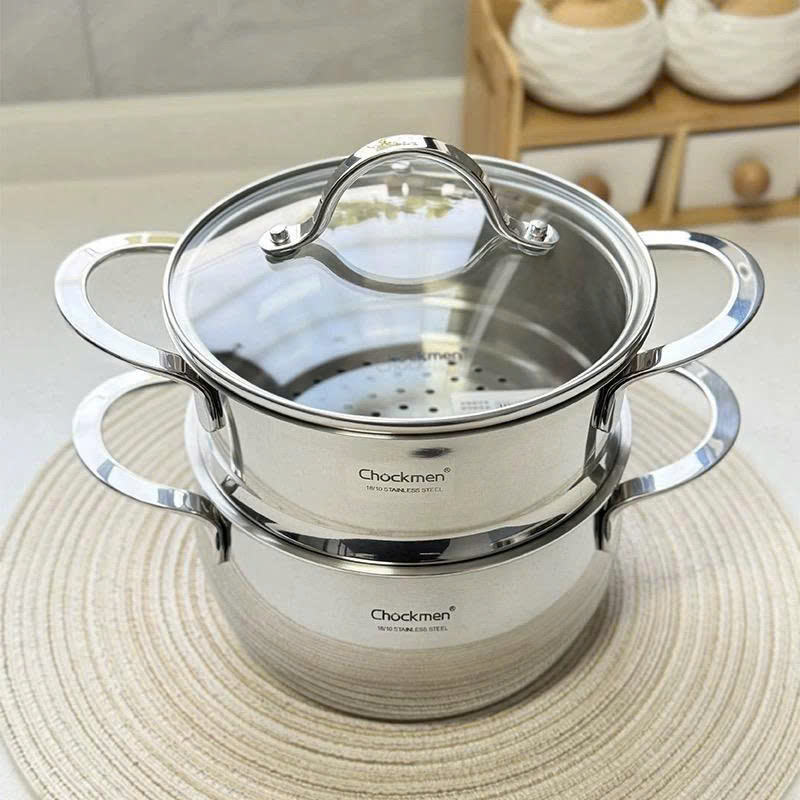 Nồi kem xửng hấp inox 18/10 liền khối Chockmen, 30cm CKM-ZY3L30Z