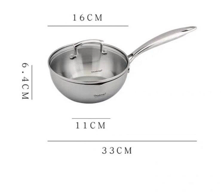 Quánh inox 18/10 Chockmen 16cm CKM-ZQ3L16FD