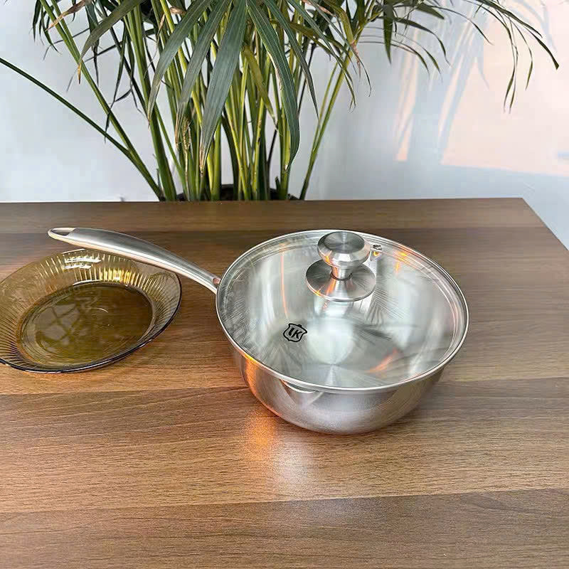 Chảo sâu lòng inox 304 Lunkai 24cm LK-24085XZG