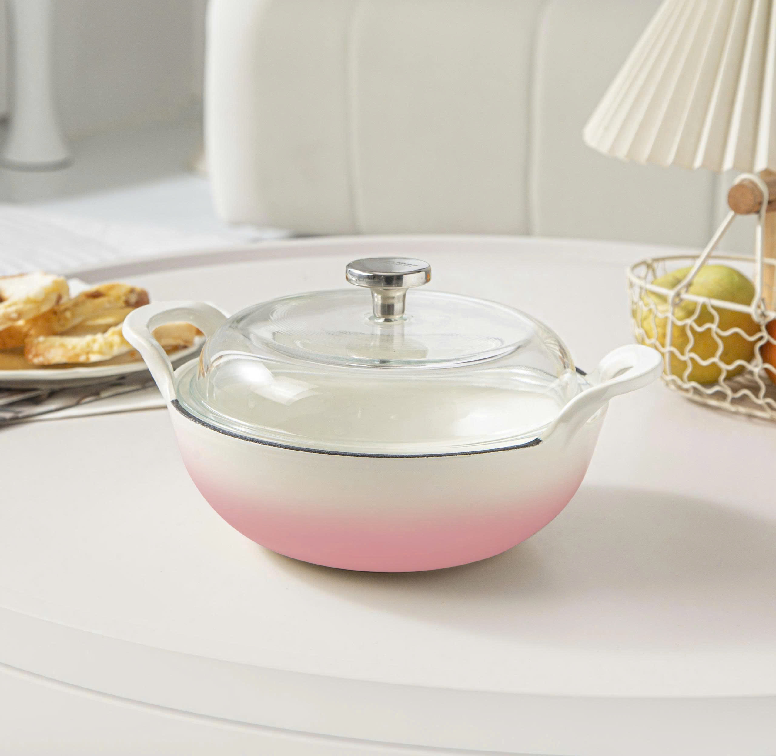 Nồi gang tráng men Reichmann Kochin 24cm R906 - Model: RK-AL906P24-P ( Hồng )