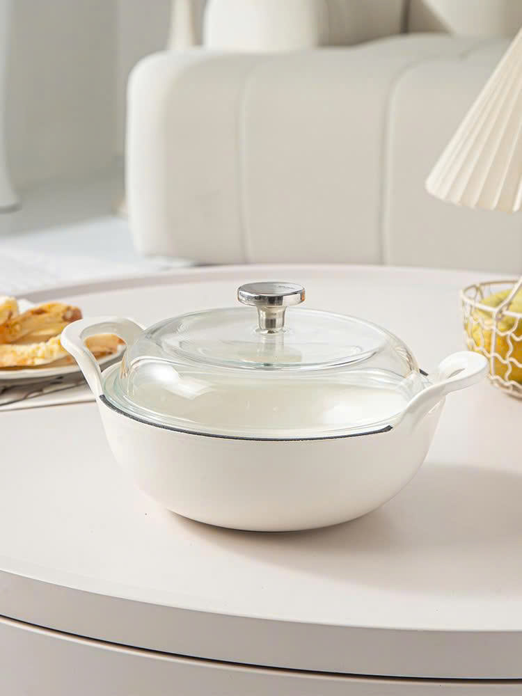 Nồi gang tráng men Reichmann Kochin 26cm R907 - Model: RK-AL907P26-W (trắng)