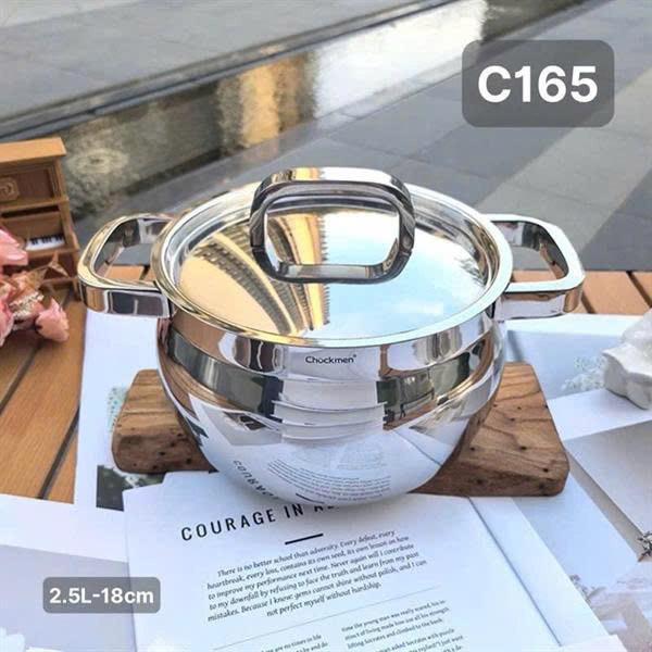 Nồi quai vuông inox 316 liên khối Chockmen C165, 18cm  CKM-YH3L18T