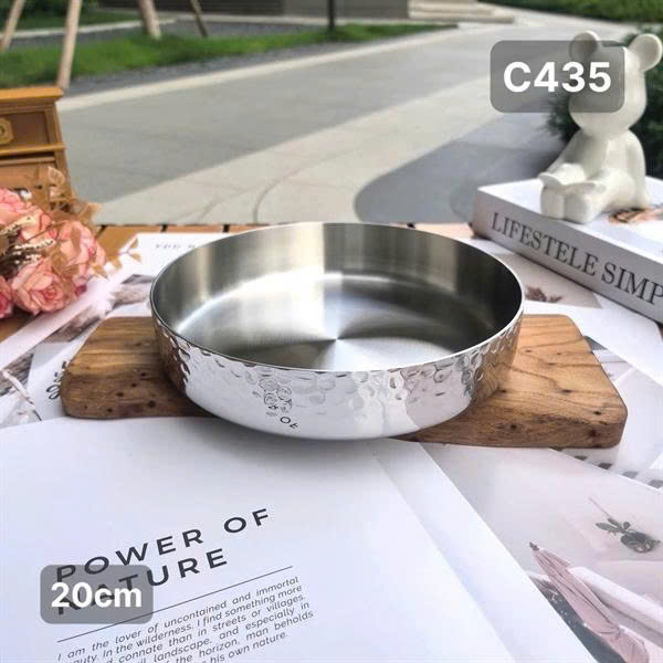 Khay kiêm chảo chạm khắc Chockmen, 20cm - C435 - Model: CKM-LB3L20P