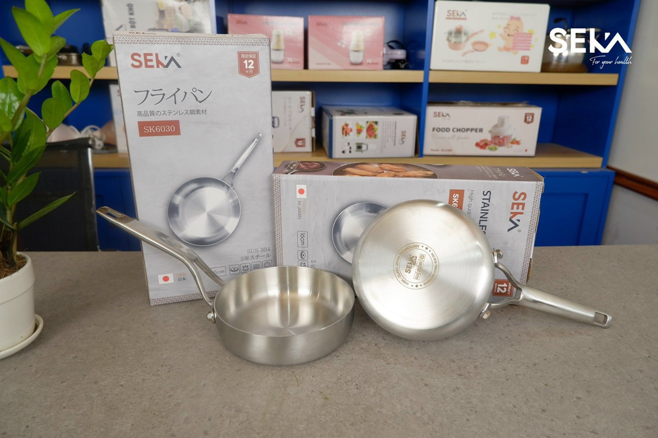 Chảo inox liền khối nông lòng Seka SK6030 sz16cm