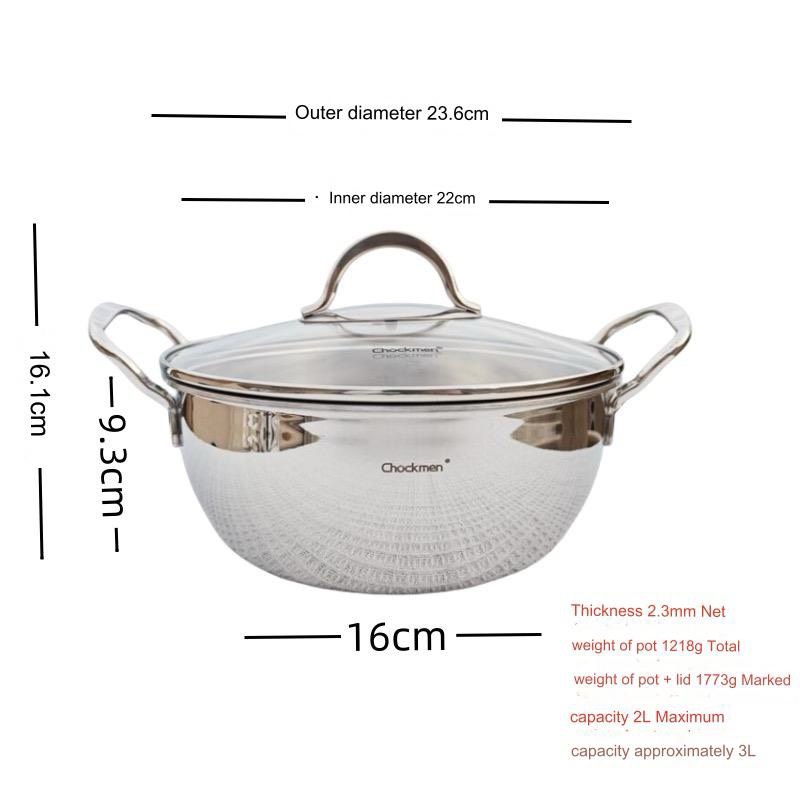 Nồi inox liền đáy Chockmen CKM111 sz22cm