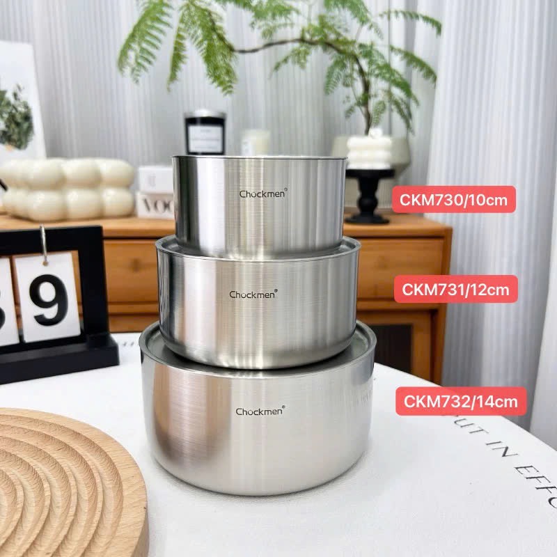 Âu inox có nắp Chockmen sz12cm CKM731, 550ml