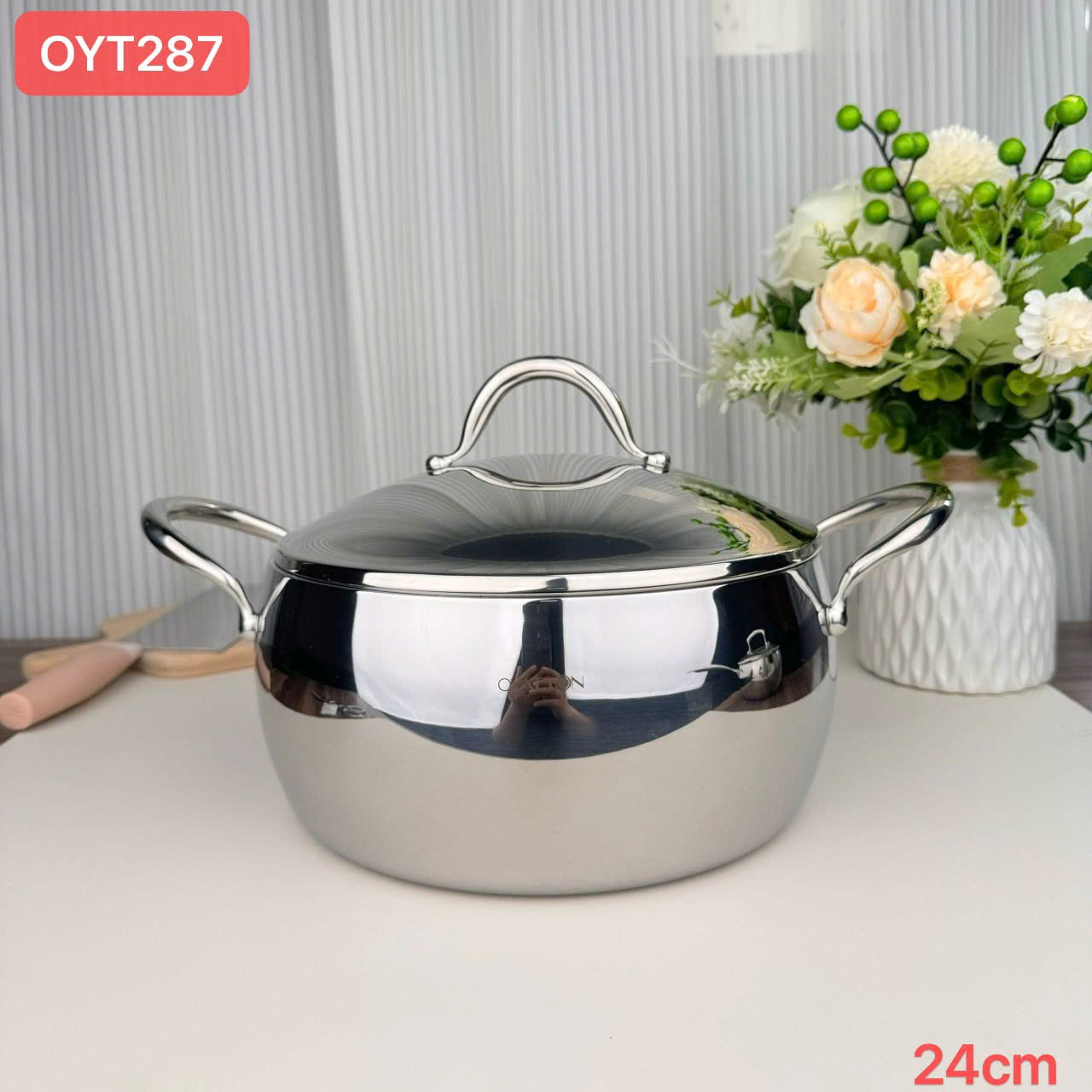 Nồi vạc nắp kim loại OYATTON, OYT287, sz24cm, 5L
